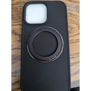 Silicone IPhone 16 Pro Max Case With Screen Protector And Kickstand-Black
